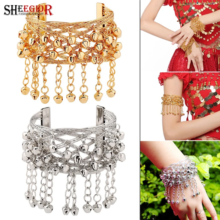 Женский браслет на запястье в этническом стиле с колокольчиками и