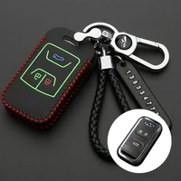 3 buttons leather car key fob case bag holder shell for chery tiggo arrizo auto smart remote key cover car interior accessories
