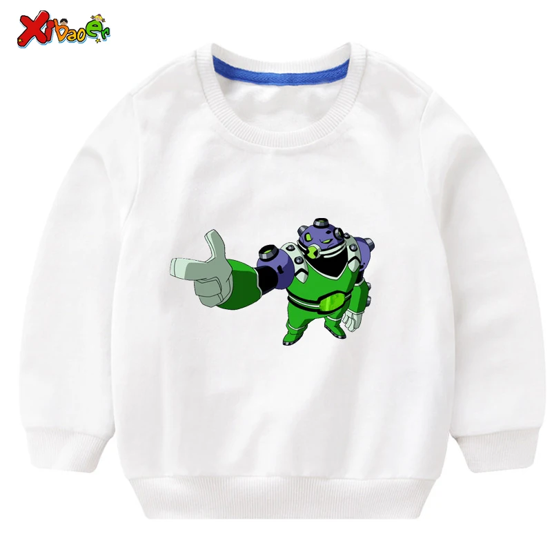 Толстовки для маленьких мальчиков Ben10; худи для маленьких мальчиков; хлопковые детские толстовки с капюшоном; детская одежда; толстовки с длинными рукавами; спортивная одежда для малышей - Цвет: sweatshirt white