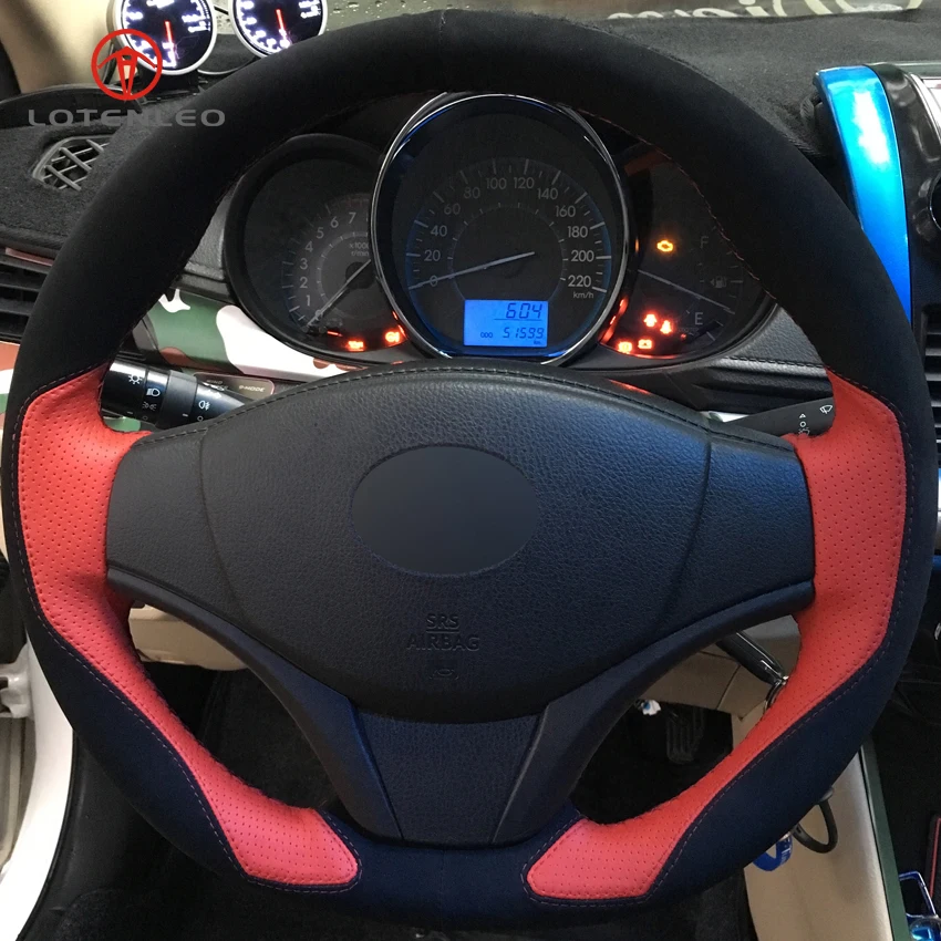 LQTENLEO черная замшевая Оранжевая Кожа ручной работы прошитый чехол рулевого