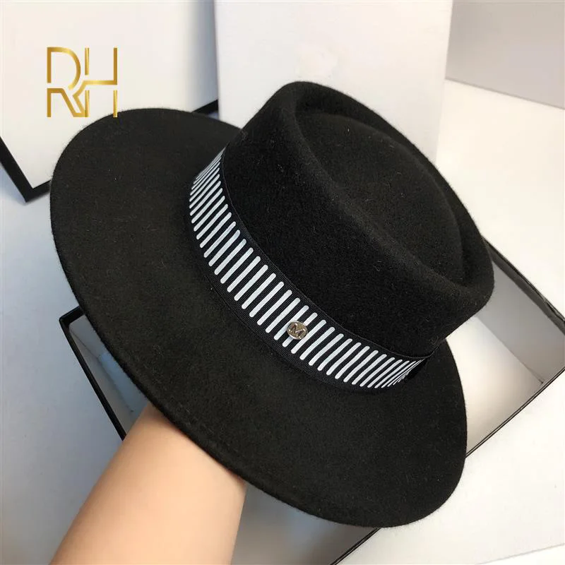 Церковные зимние шляпы для женщин Панама шапка мягкая винтажная полосатая лента