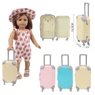 Аксессуары для кукол, милый портативный чемодан для 18-дюймовых американских кукол и 43 см, аксессуары для кукол новорожденных, аксессуары для одежды, игрушки для девочек