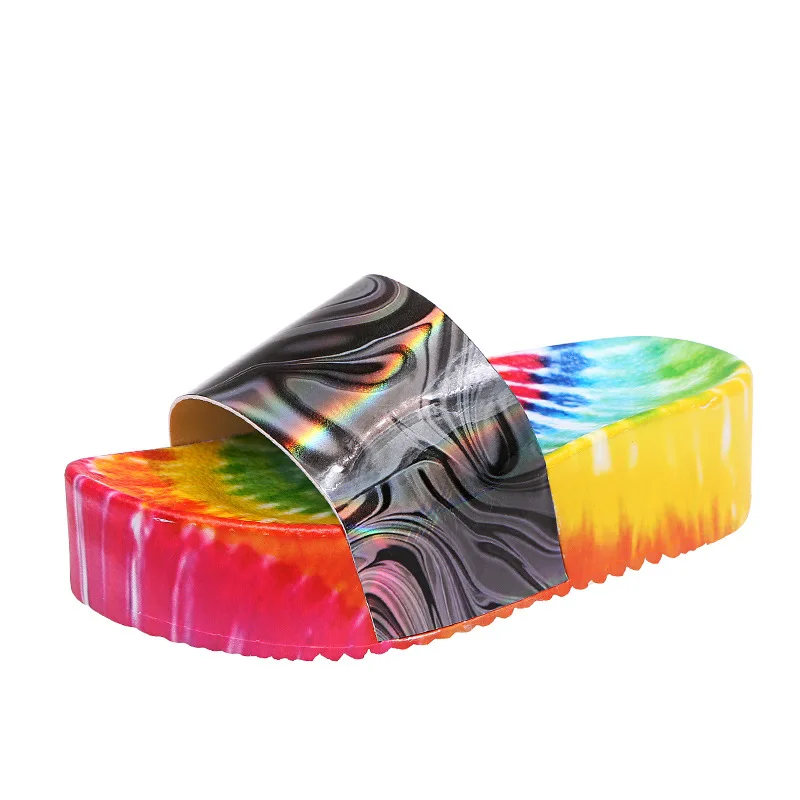 

Shoes Big Size Woman's Slippers Slides Med Low 2021 Rome Hoof Heels Floral Fabric Rubber Basic PU Low Big Size Shoes Woman 2021
