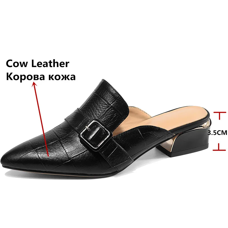 Женские шлепанцы FEDONAS Классические летние туфли из натуральной кожи на высоком