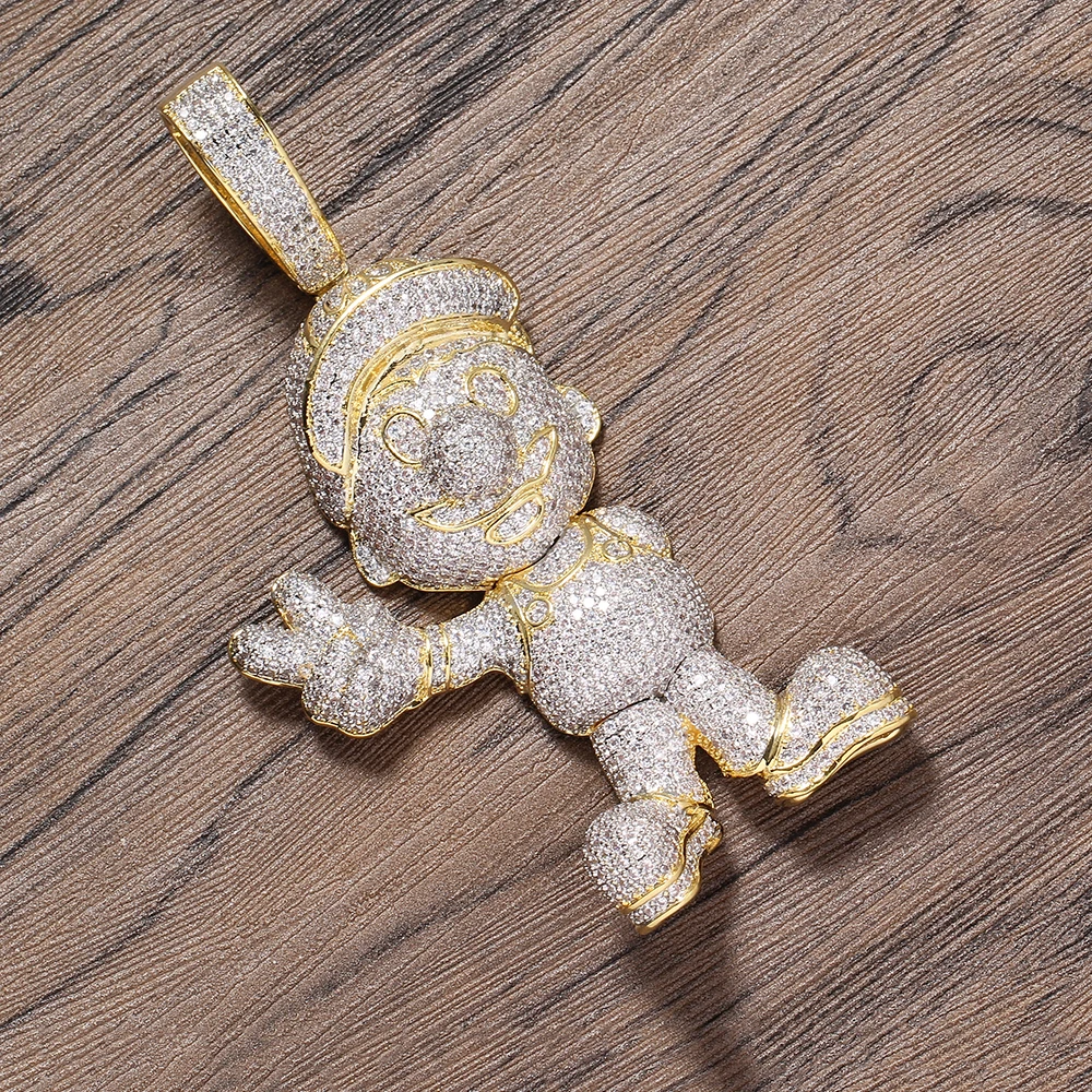 Большой Размеры высокого качества латунь камни CZ подвеска в стиле хип-хоп