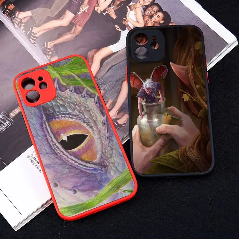 

Faerie Fantasy Magic Phone Case Red Color Matte Transparent For iPhone 12 Mini Pro Max 11 X XR XS 7 8 Plus Cover Coque