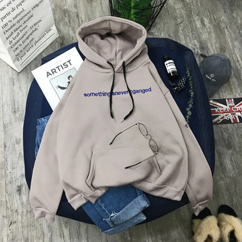 Gray Свободная одежда с капюшоном tide ins super fire Одежда Женская осенне-зимняя новая бархатная плотная куртка с длинными рукавами Размер Топ - Цвет: Gray