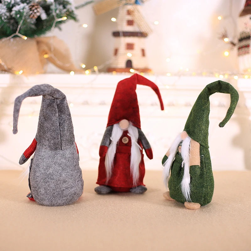 12*28cm Fluffy Cartoon Christmas No Face Santa Doll Swedish Gnome Toy Home New Year Party Table Decor Xmas Pendants Ornaments | Дом и сад