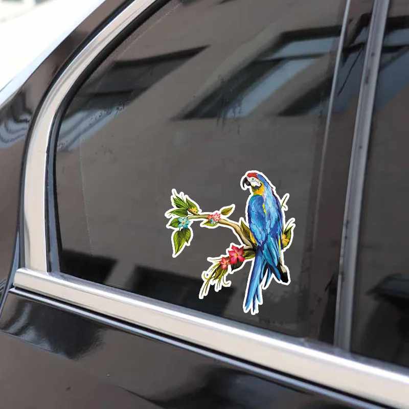 

13cmx13cm Funny parrot Vinyl Car stickers Decals Motorcycle Accessories Car-Window Decorative Goods PVC