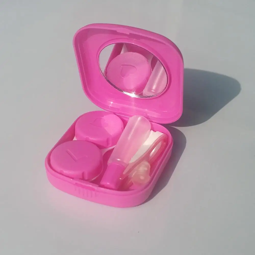 

NEW Mini Square Contact Lens Case with Mirror Women Colored Contact Lenses Box Eyes Contact Lens Container Lovely Travel Kit 32g