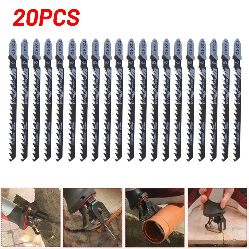 

T101AO HCS T-Shank Jigsaw Blades Curve Cutting Tool Kits For Wood Plastic 20PCS Jigsaw Blades Assorted Blades High Quality
