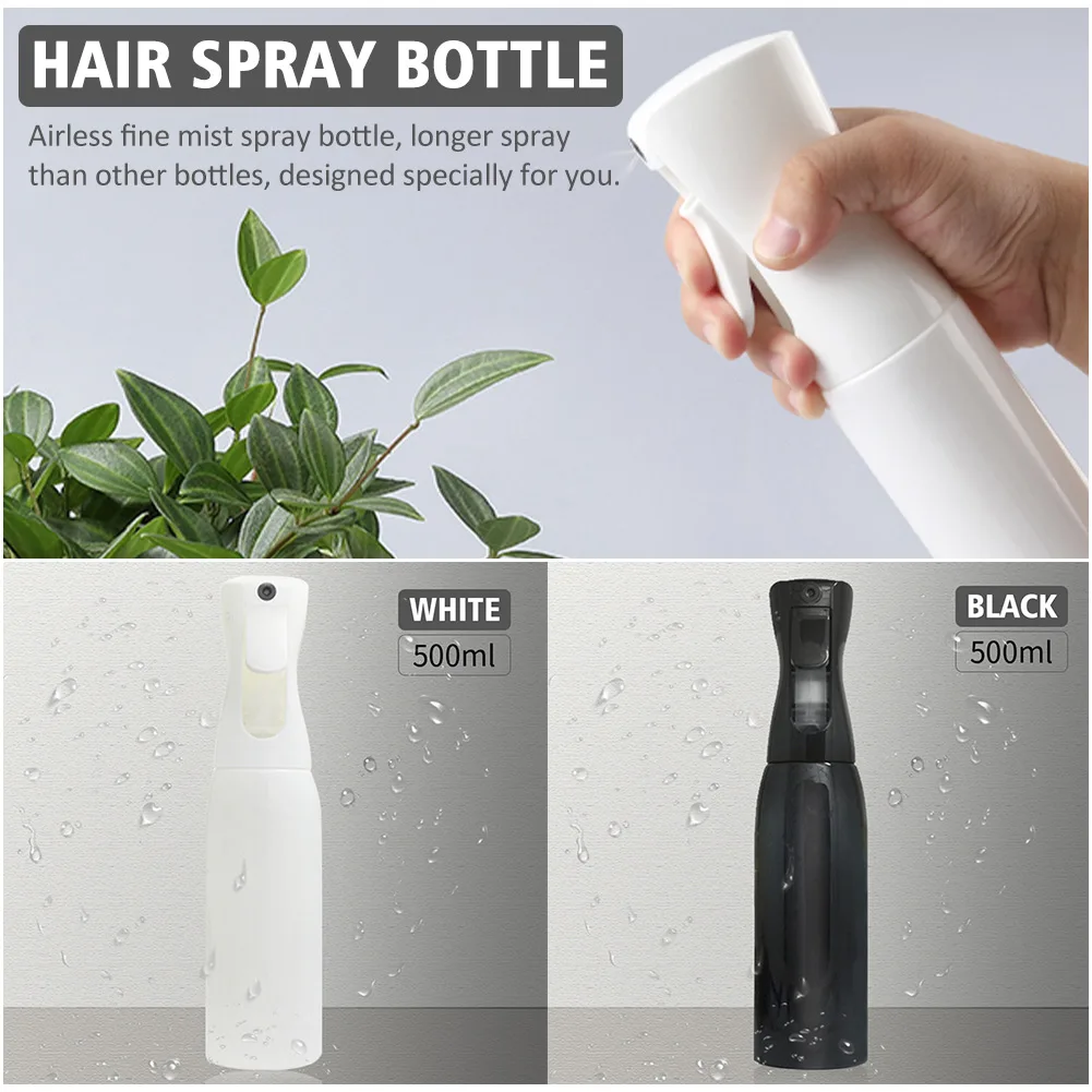 

500ml Hair Spray Bottle Fine Mist Sprayer Refillable Styling Tool Large Capacity Home Salon Watering Flower Barber Leakproof