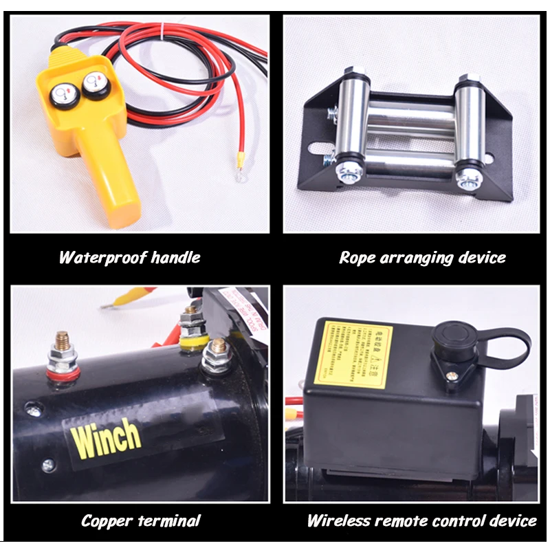 Complete Machine Tools Store 3000lb 12/24V электрическая лебедка Беспроводной Управление IP Класс