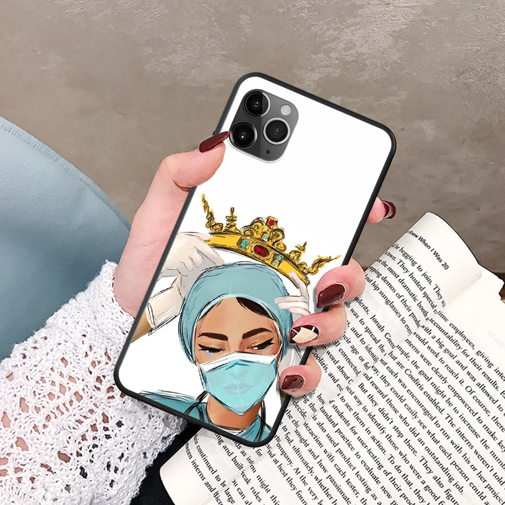 

Cartoon Medicine Doctor Nurse Phone Case For IPhone 5 5S SE 5C 6 6S 7 8 Plus X XS XR 11 12 Mini Pro Max 2020 black Funda 3D