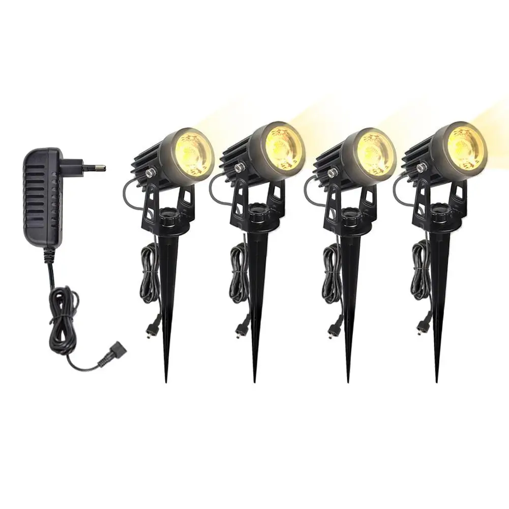 

100-240V Четыре в одном светодиодный двор светильник зарядки защита от перегрузки газонная лампа 10 Вт Водонепроницаемый вставки напольный све...