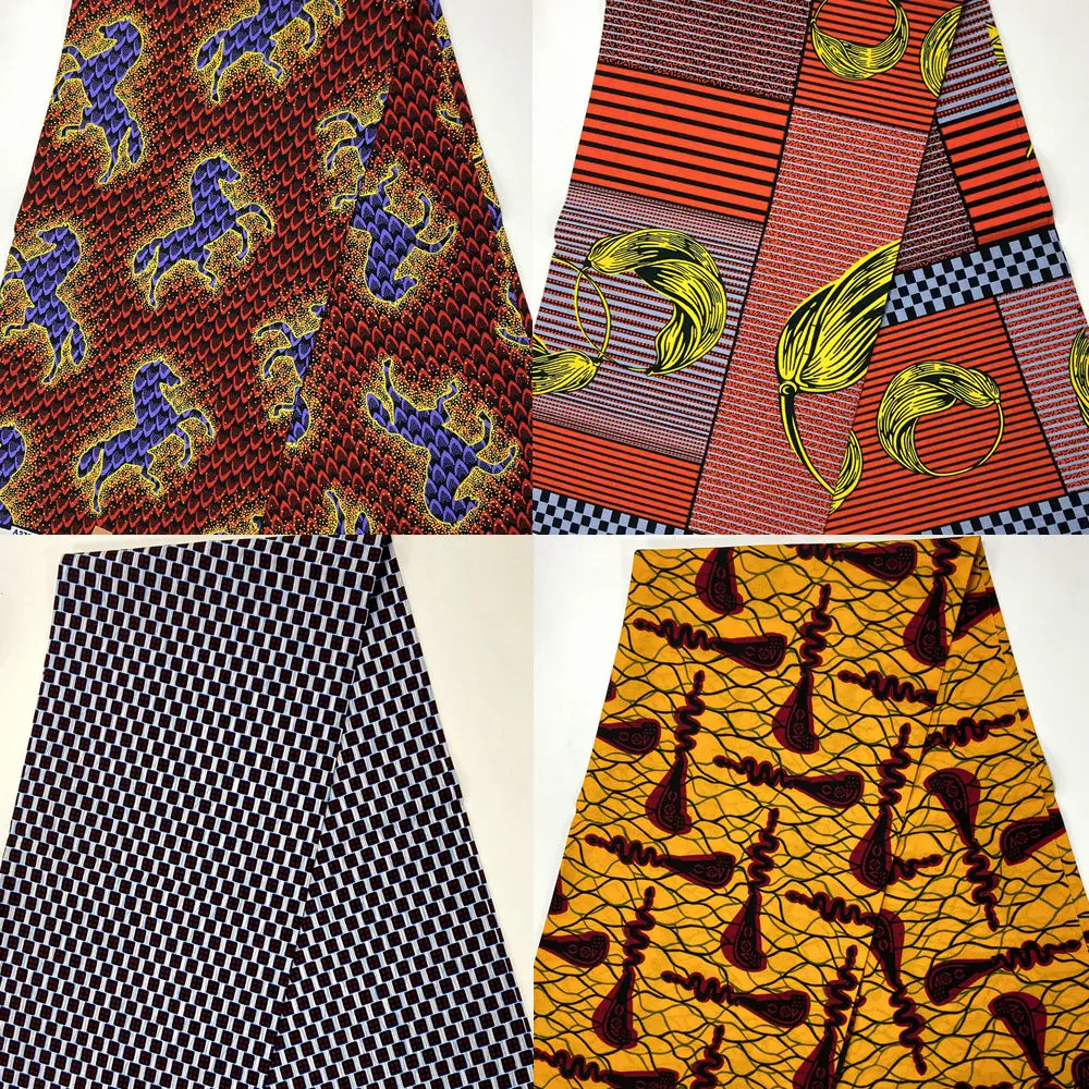 Хорошее качество африканская ткань с принтом из натурального воска Анкара