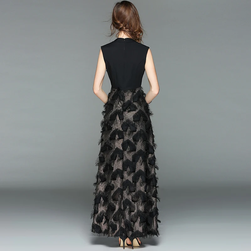 

make Europe and the United States the new elastic gold feather of cultivate one's morality dress temperament tassel posed dres