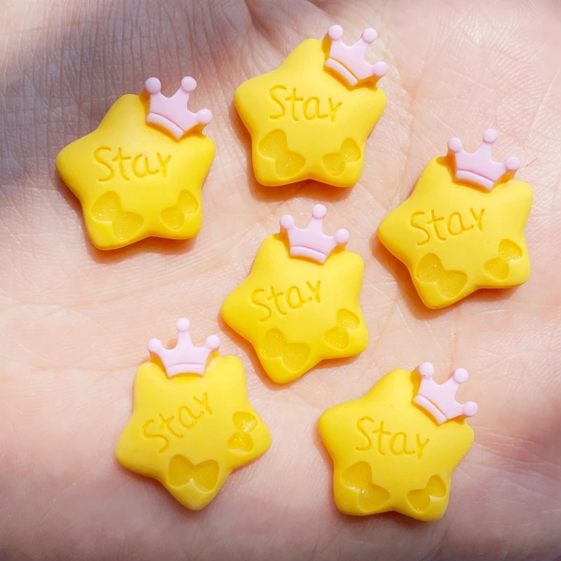

10/20Pcs New Mini Lovely Stars Flat Back Resin Art Supply Decoration Charm Craft Hair Bow Accessories J46