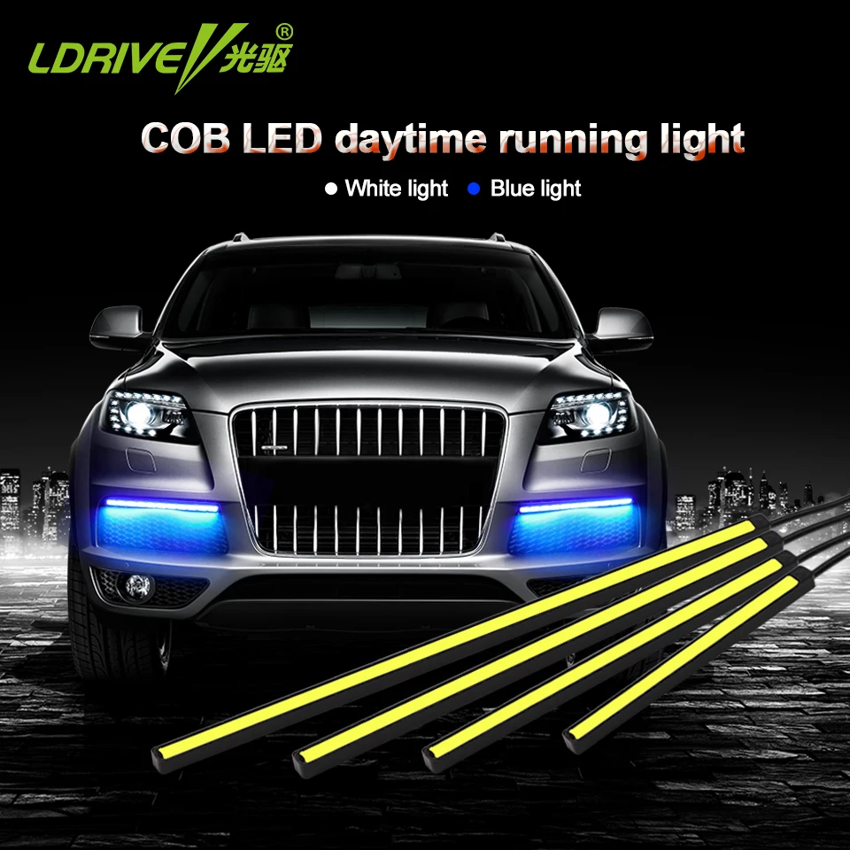

LDRIE 2PC 12V 10-24CM Choose Flip Chip LED Strip For Auto LED Daytime Running Light External DRL Auto Fog Lamp Waterproof