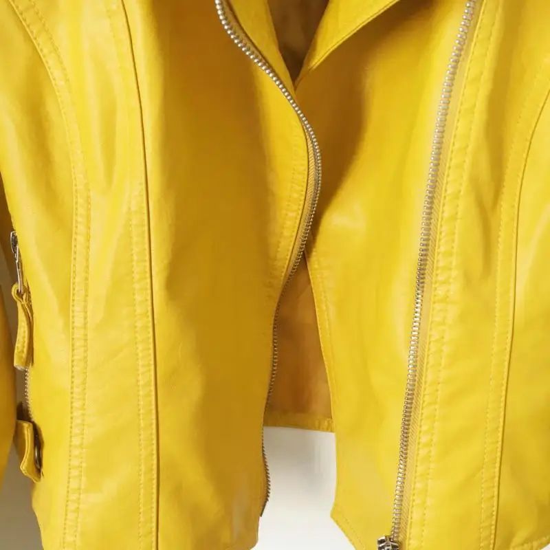 Модная свободная Короткая кожаная куртка для женщин весна-осень 2019 Дамская из