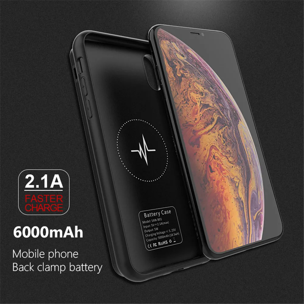 Беспроводной чехол KQJYS для iPhone XS MAX чехлы зарядки аккумуляторов аккумулятора X аккумулятора|Чехлы с