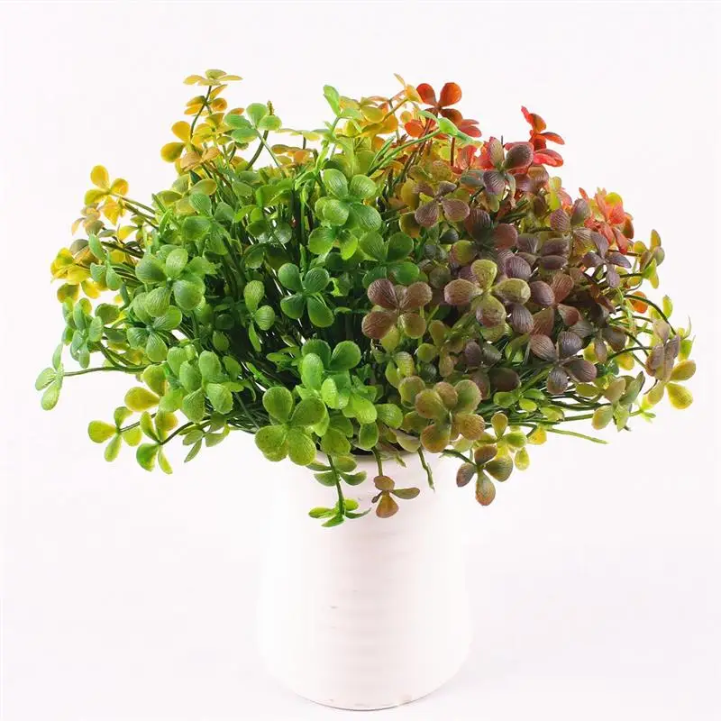 

New Artificial Plant Faux Leaf Consolida Ajacis Decorative Plastic Fake Leaf Stem For Wedding Home Hotel Party Decoration