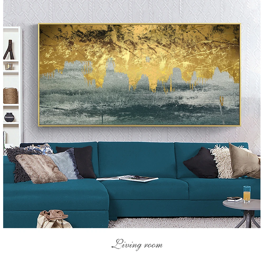 

Golden Graffiti Abstract Canvas Painting On The Wall Modern Canvas Wall Art Posters And Prints Pictures For Living Room Cuadros
