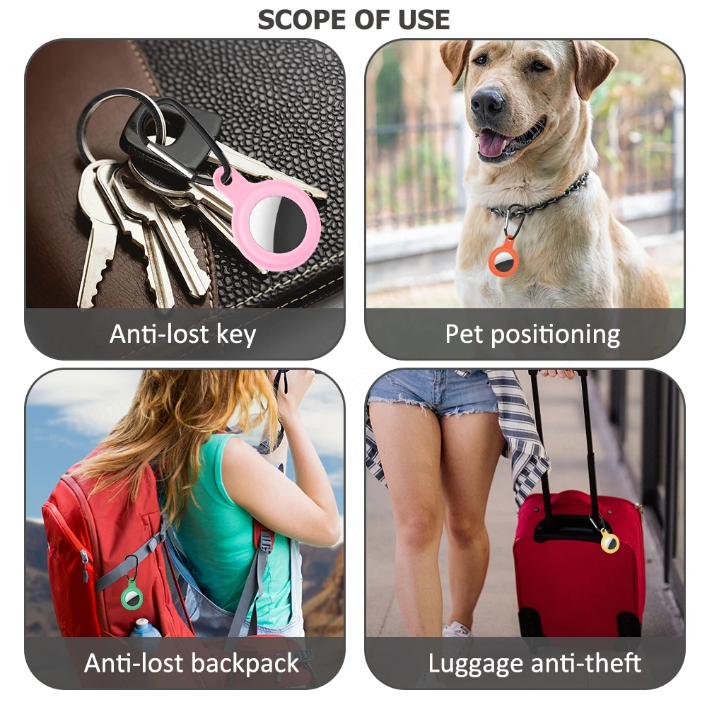 

Protective Case For AirTags Tracker keychain Accessories Protective TPU Case For AirTag Tracker Anti-lost soft shell for airtag