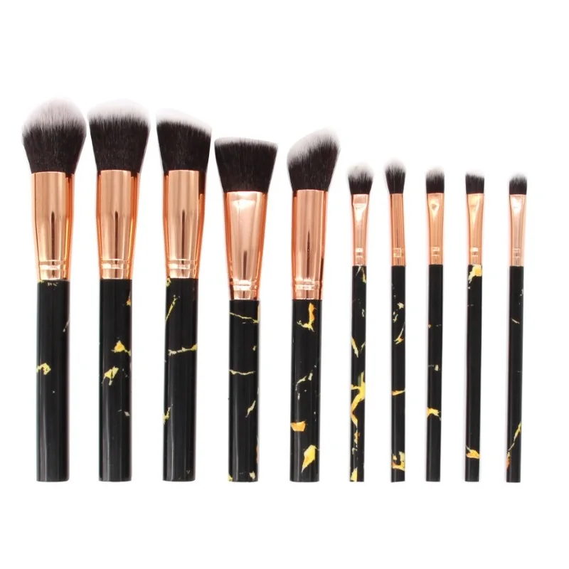 

Набор женских косметических инструментов 10 шт, мягкая кисть для нанесения основы под макияж, пудра, кисть для теней на веки, инструменты для растушевки под мрамор