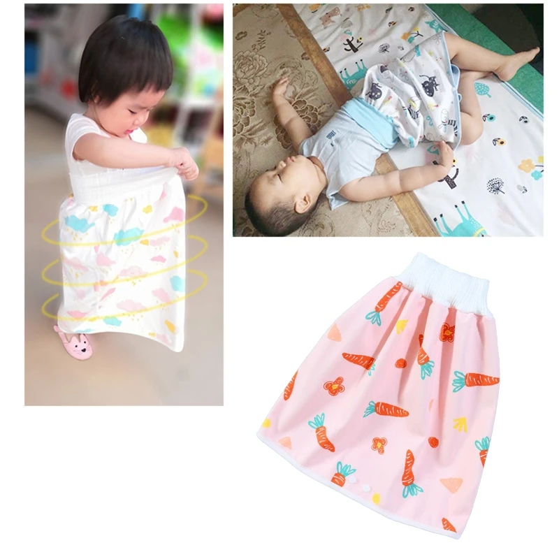 

2 in 1 Comfy Baby Diaper Shorts Cotton Anti Bed-wetting Waterproof Absorbent Washable for Night Time Potty Training Nappy Pants