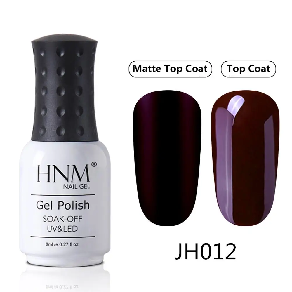 JH012 HNM красный коричневый матовый эффект гель лак для ногтей нужно матовое верхнее покрытие база Полупостоянный УФ светодиодный гибридные Лаки лак для ногтей - Цвет: JH012