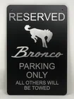 Парковочный знак Ford Bronco с алмазной гравировкой на алюминиевой плоской черной оловянной знак