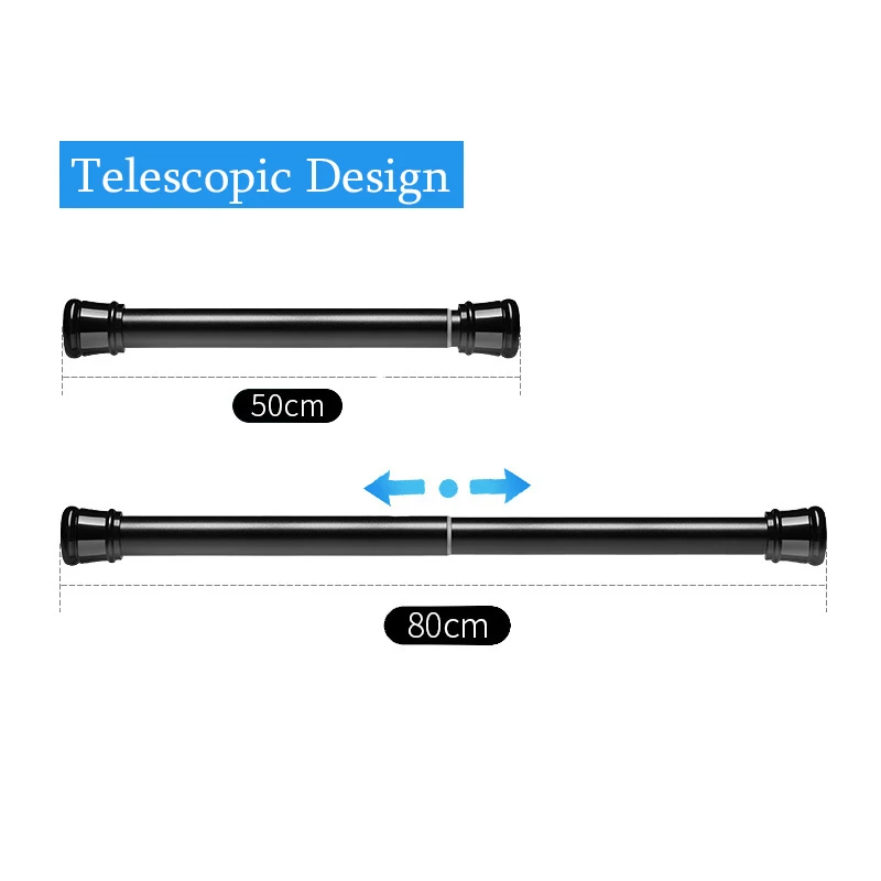 1pc adjustable curtain rod metal spring loaded bathroom bathroom balcony shower extendable telescopic poles hanger rods free global shipping