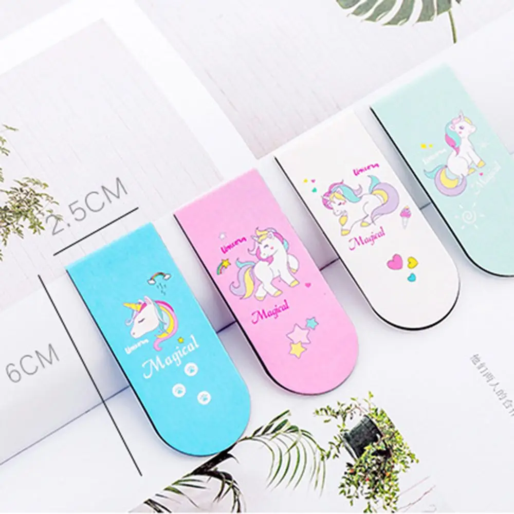 Милый Единорог Магнитный маркер Закладка страницы школьные канцелярские товары