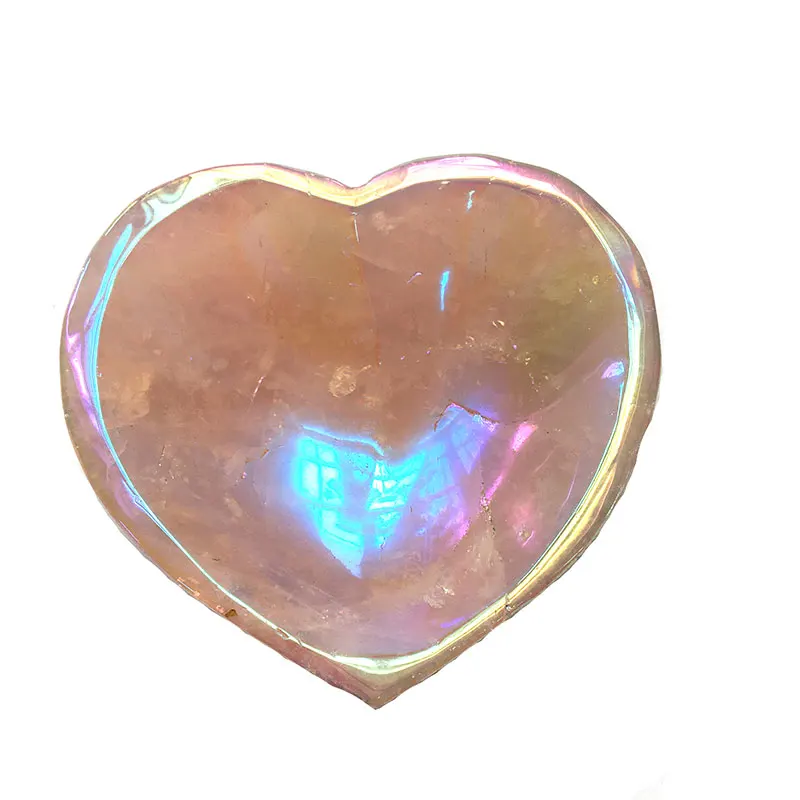 Натуральный гальваническим Ангел aura бусы из розового кварца в сердечко для рейки