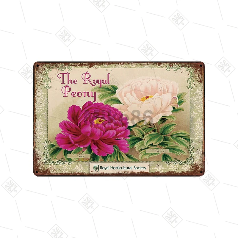 Garden Kitchen FLowers Birds Tool Tin Sign Farm Flower Shop House Home Retro Wall Hanging Pasted Metal Painting Art Decoration | Дом и сад