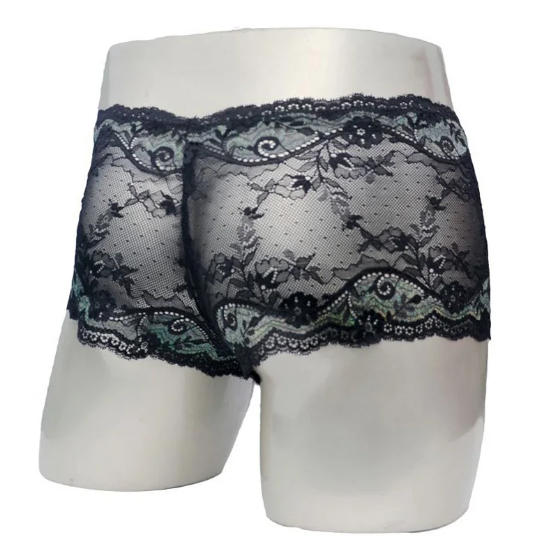 5 цветов новинка мужские кружевные трусы-боксеры прозрачные трусы дышащие