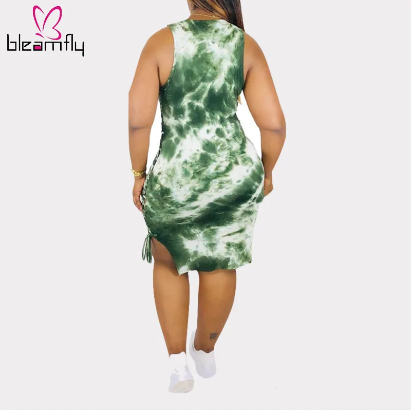 Сексуальное облегающее платье с принтом Tie Dye женские Клубные вечерние платья