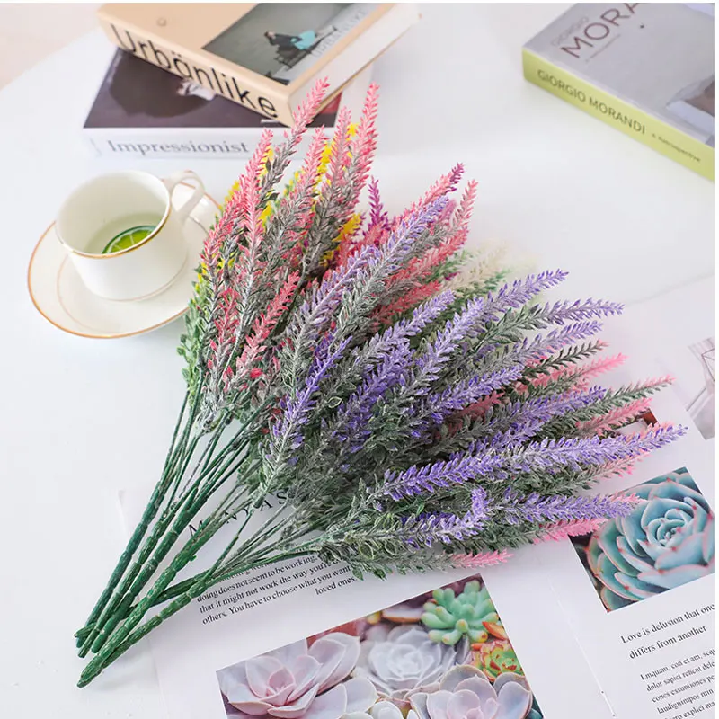 Искуственные цветы для декора дома 1 букет 5 ветвей лаванды рождества вечеринки