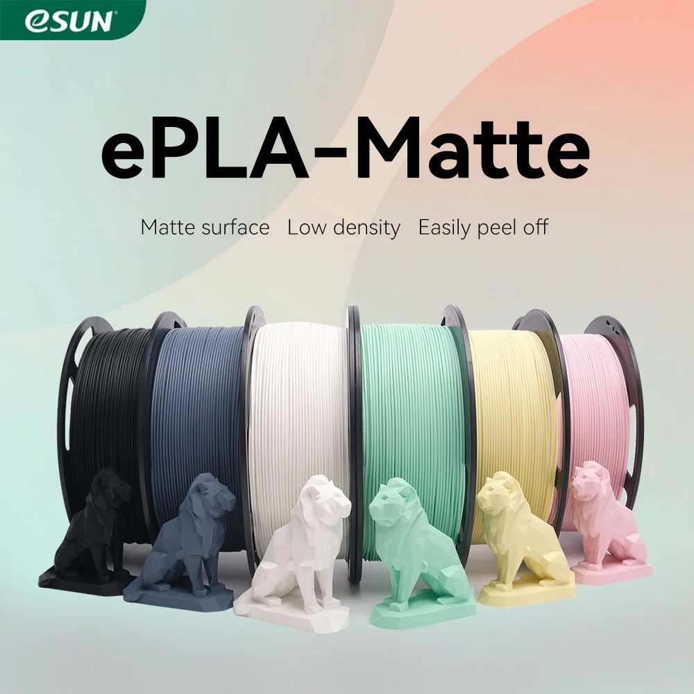 eSUN 3D Printer Filament PLA Matte 1.75mm Dimensional +/- 0.03mm 1KG (2.2 LBS) Spool 3D Printing Material For 3D Printers