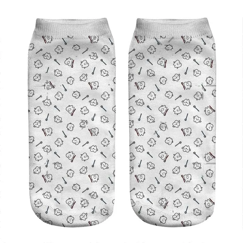 Women's socks kawaii Funny teeth art pattern Printed Socks Woman harajuku Happy Funny Novelty cute girl gift Socks for women