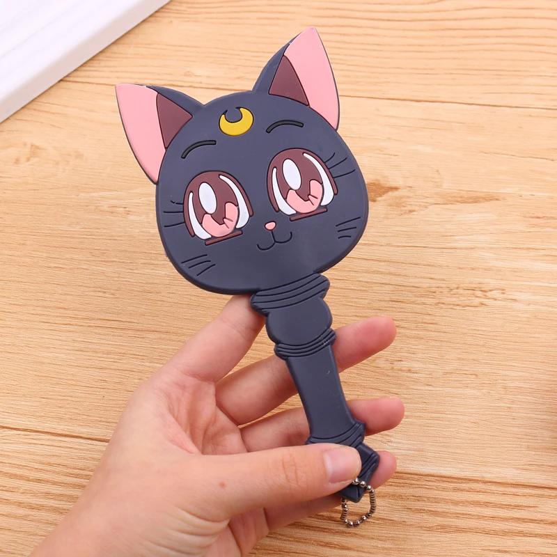 Милый Cardcaptor Sakura волшебная палочка сказочное зеркало для рук Kawai зеркало для макияжа с ручкой Luna Cat зеркало для девочек портативное аниме косплей
