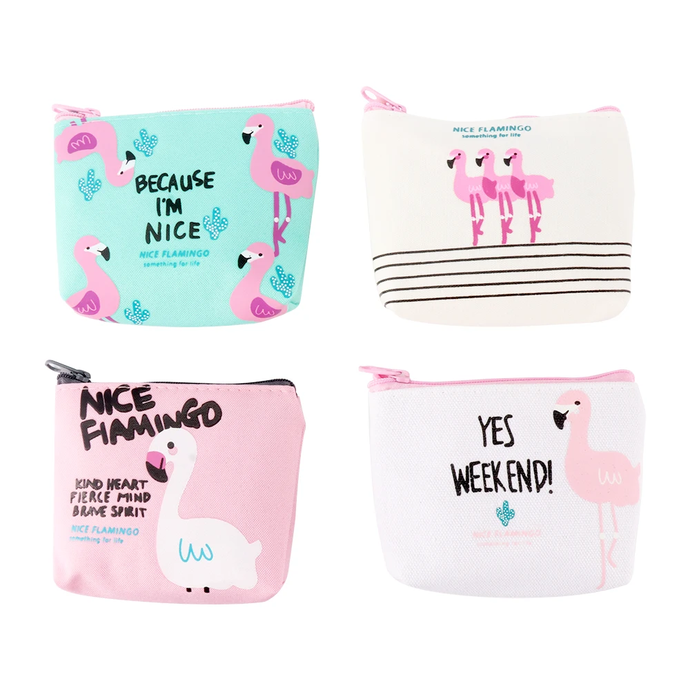 Кошелек с изображением фламинго дневник милый холст кошельки для монет на молнии