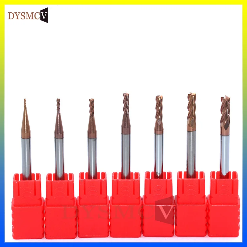 DYSMCVHRC60 4F1mm2mm3mm4mm5mm6mm8mm10mm12mm твердосплавные торцевые фрезы с 4 канавками боковые