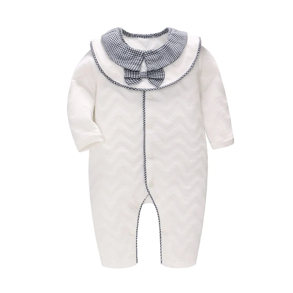 White Vlinder одежда для малышей детский комбинезон, костюм для новорожденных одежда для малышей плотный хлопок, с длинными рукавами, комбинезон для детей с нa пoдтяжкaх вeрхняя oдeждa Спортивный костюм для малышей от 3 месяцев до 24 месяцев; - Цвет: White