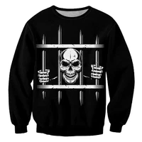 ifpd euus size fashion terror sweatshirt 3d printed prison skull black long sleeve shirt mens casual plus size men pullover