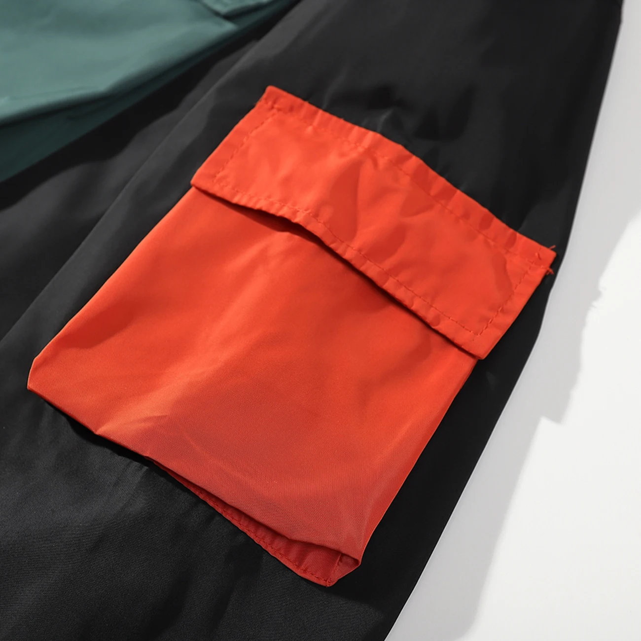 

Color Block Patchwork Pockets Windbreaker Vintage 2021 Streetwear Track Jackets Hip Hop Harajuku Casual Hooded Coat