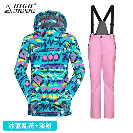 ski suits 7 Зимний женский костюм Женский горнолыжный Костюм High Experience горнолыжный костюм женский,лыжный костюм женский,горные лыжи горнолыжный костюм,сноуборд костюм горнолыжный,womens ski suits,куртка горнолыжная - Цвет: ski suits 7