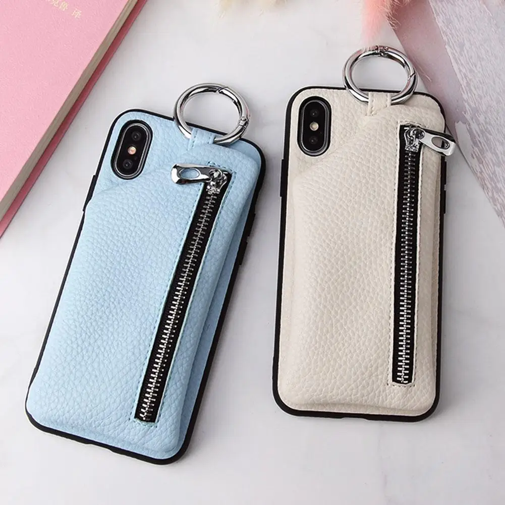 

Lanyard Zipper Wallet Case For iPhone 12 mini Pro promax Coin L0G3 PU Cover Laether Phone Purse B5A8