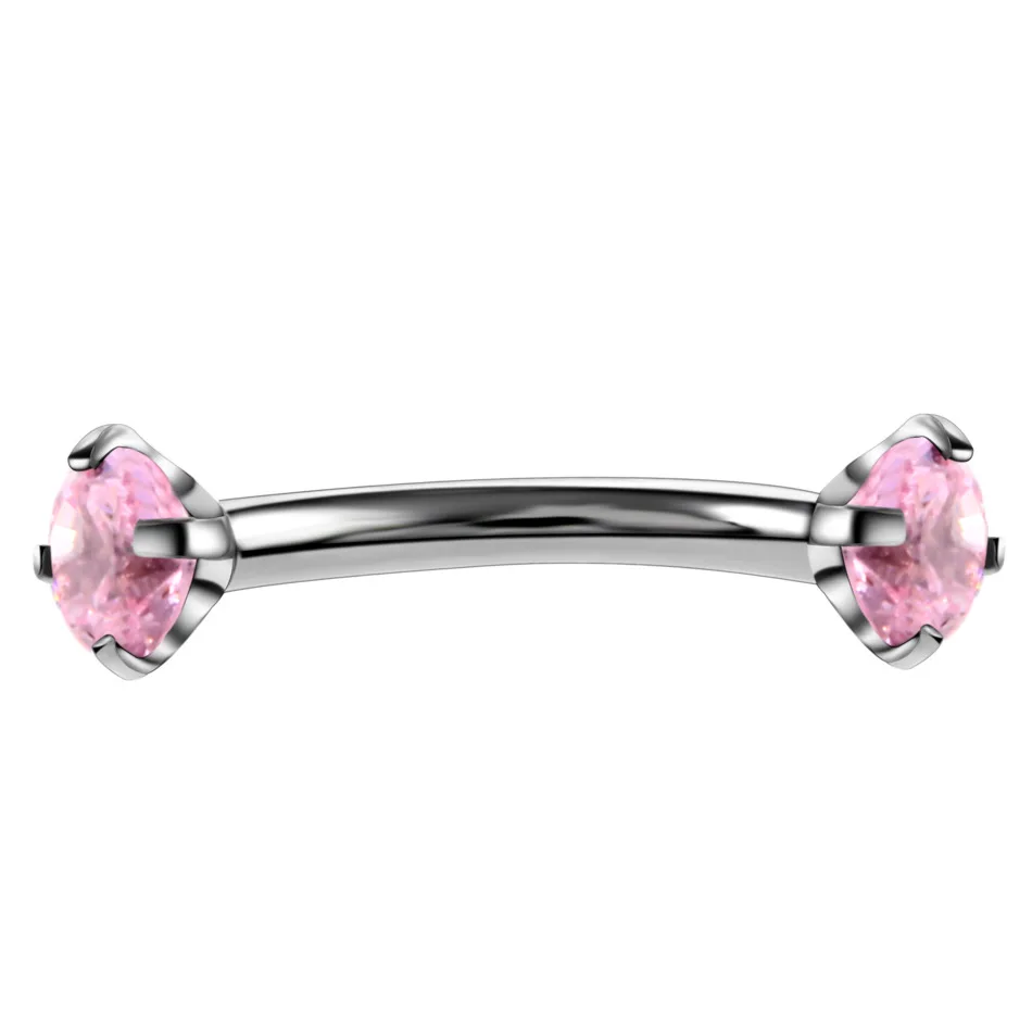 B 1 шт. стальное Кристальное Драгоценное кольцо в бровь Tragus Helix Rook серьги пирсинг изогнутый банан пирсинг Bijoux губы спираль кольца ювелирные изделия 16 г - Окраска металла: B